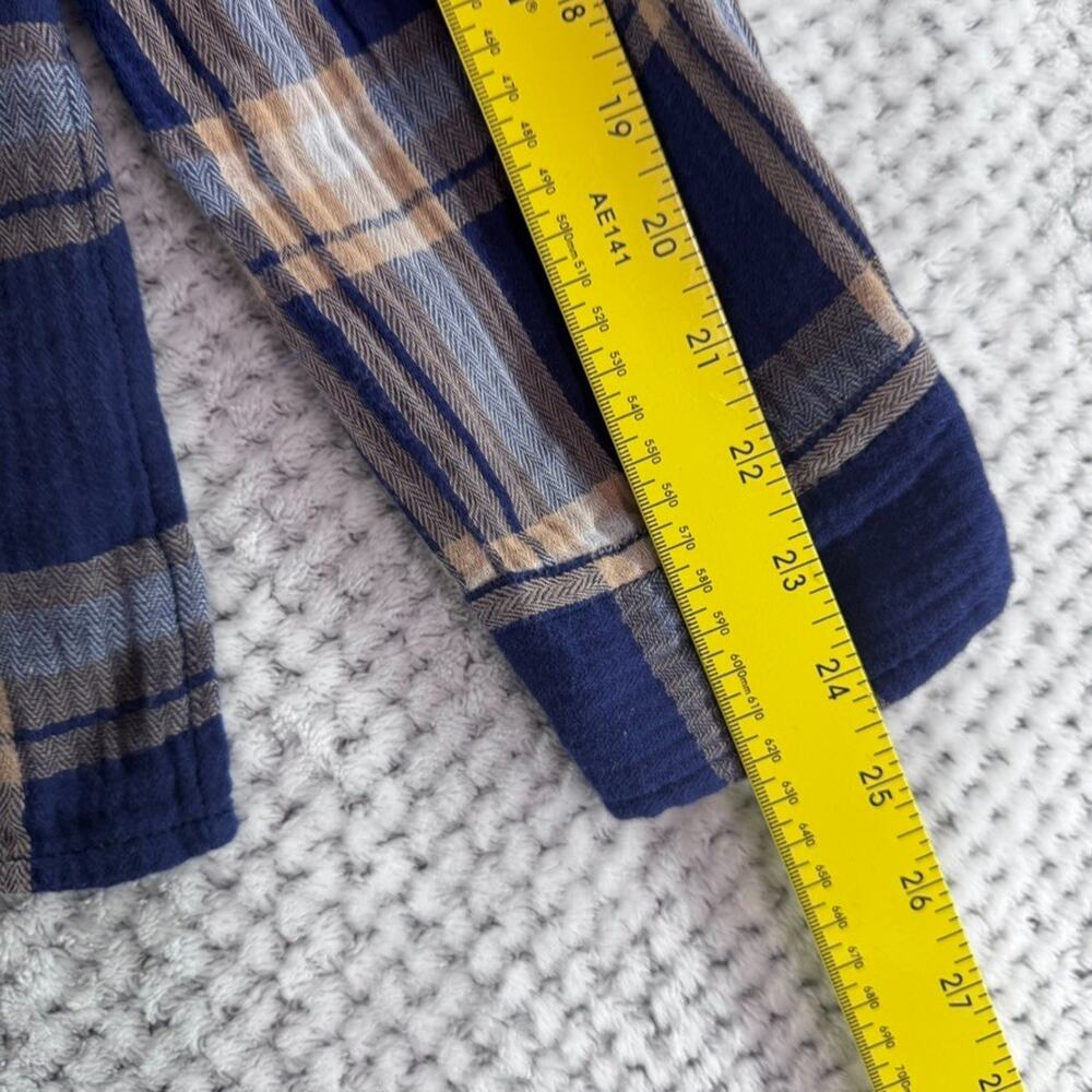 aerie Plaid Flannel Shirt Womens M Blue 90s Grunge Cabincore Outdoors - Picture 11 of 13